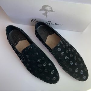 Robert Graham Delphi Black Suede Smoking Slippers Slip On Loafer Shoes Sz 10 NIB